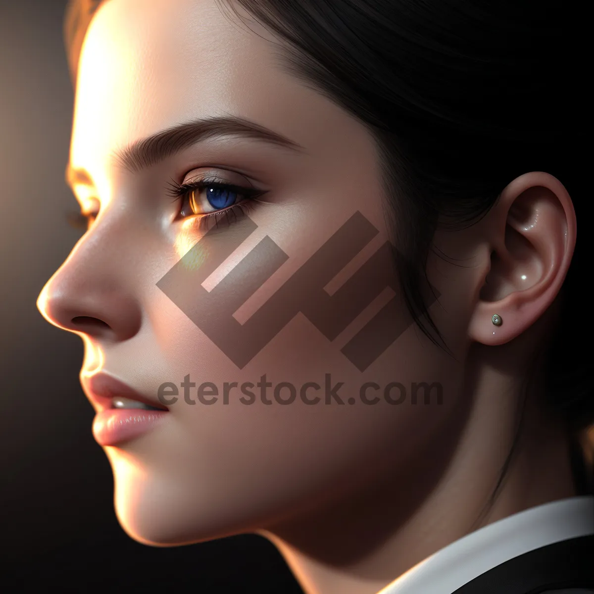 Picture of Stunning Portrait of a Attractive Model with Healthy Skin and Lovely Smile
