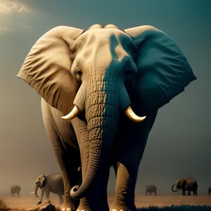 Hidden Wild Mammal: Elephant in Safari