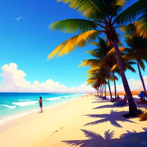 Serene Palm Paradise on Tropical Island