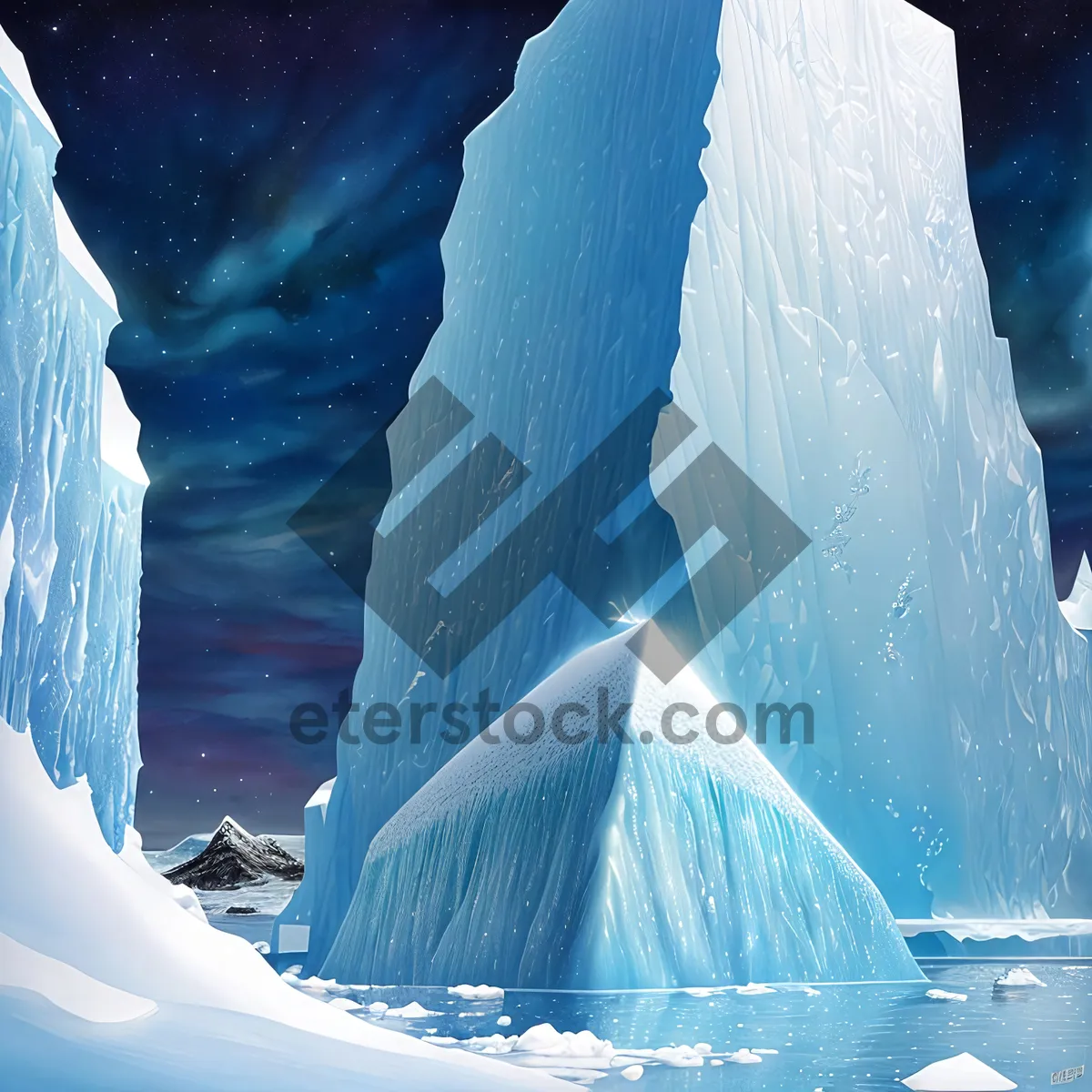 Picture of Serene Arctic Glacier in Winter Wonderland