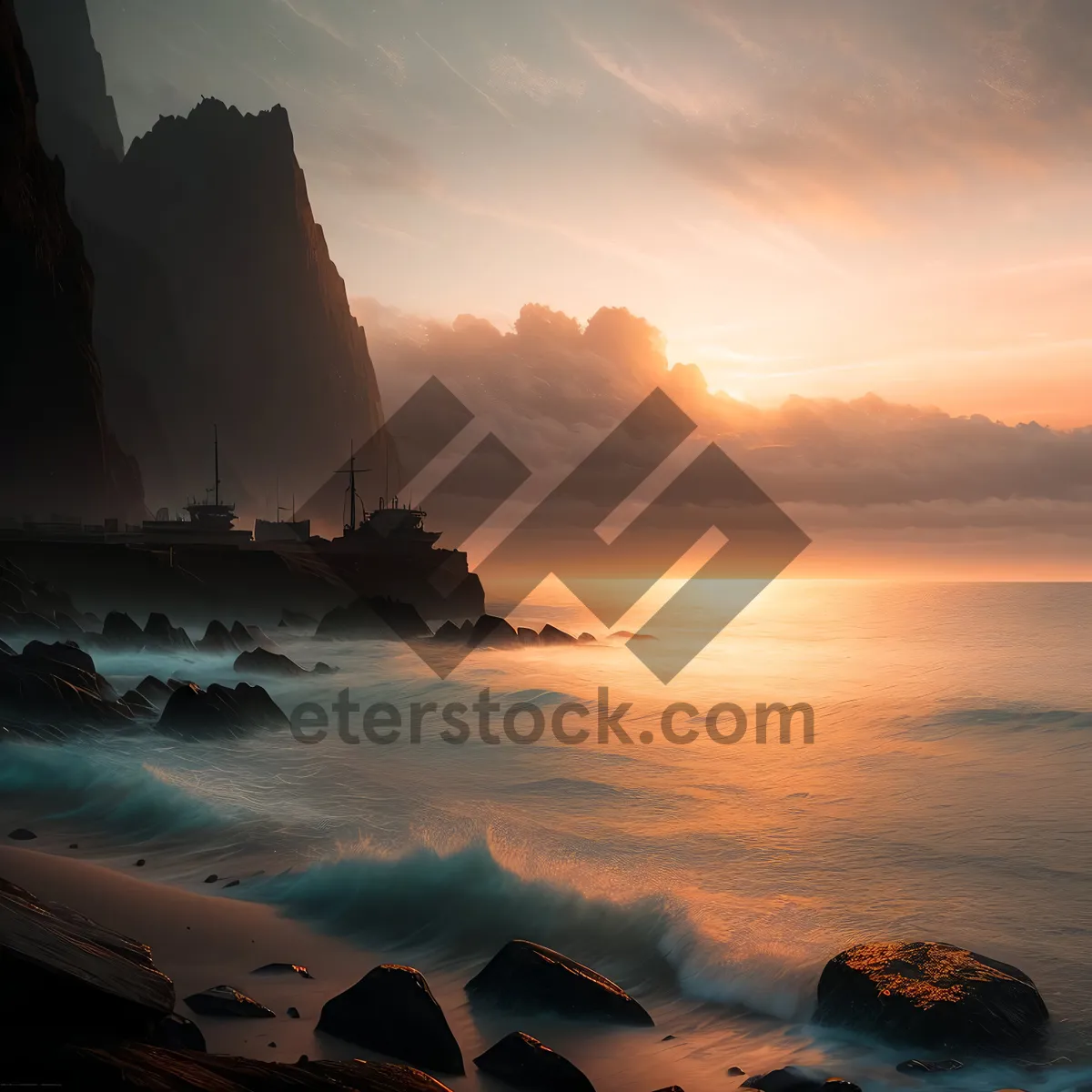 Picture of Serene Sunset at Coastal Promontory