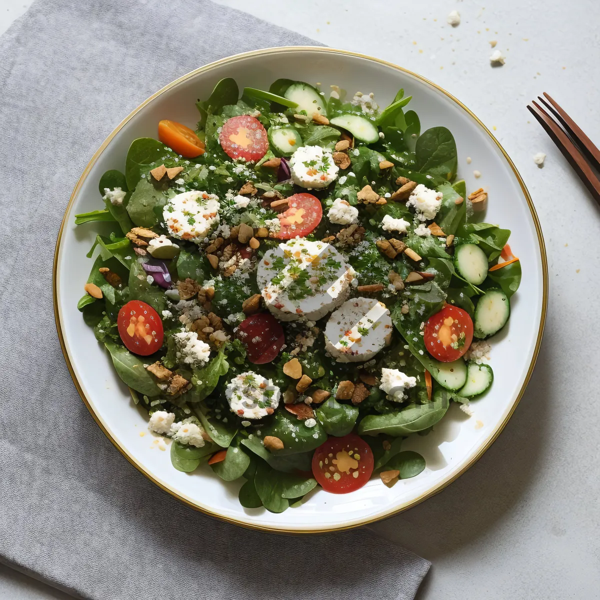 Picture of Delicious vegetable salad with fresh ingredients