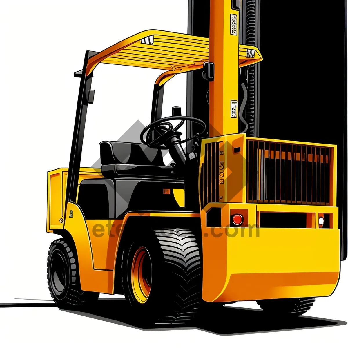 Picture of Heavy-duty Forklift on the Industrial Transport Truck