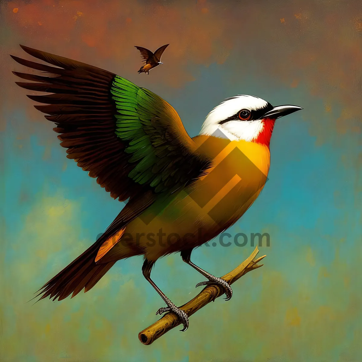 Picture of Bee Eater Bird with Vibrant Yellow Feathers