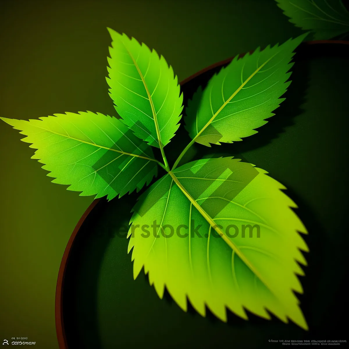 Picture of Vibrant Maple Leaf in Forest