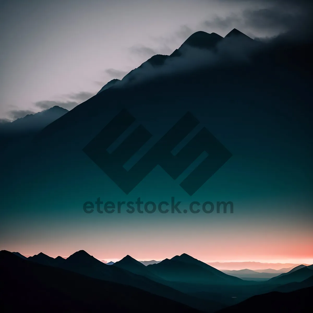 Picture of Spectacular Sunset Over Majestic Mountain Range