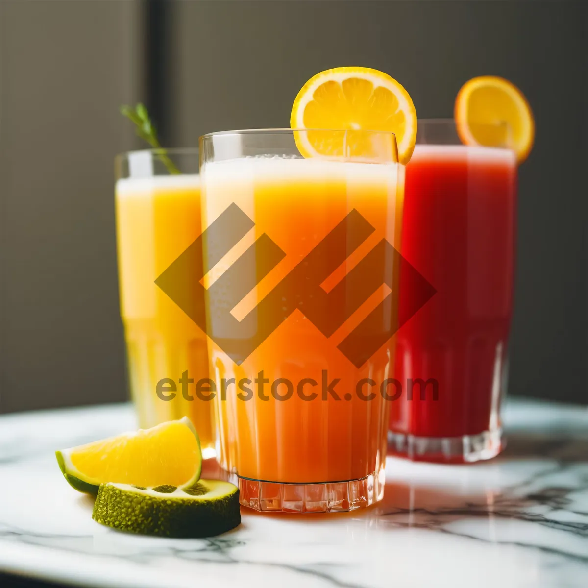 Picture of Refreshing Orange Juice with Candle Décor