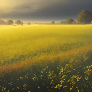 Golden Fields under Sunny Sky