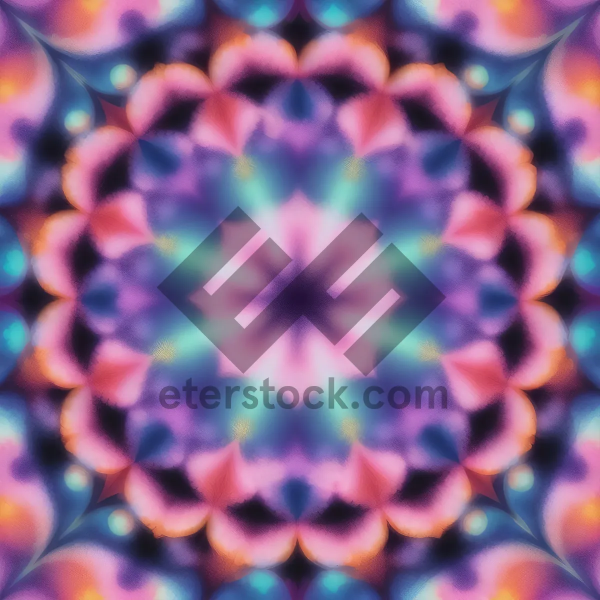 Picture of Colorful Hippie Pattern Art: Vibrant Graphic Wallpaper