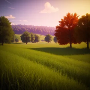 Golden Fields Capped by Azure Sky