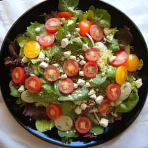 Fresh Vegetable Salad Plate with Gourmet Cheese