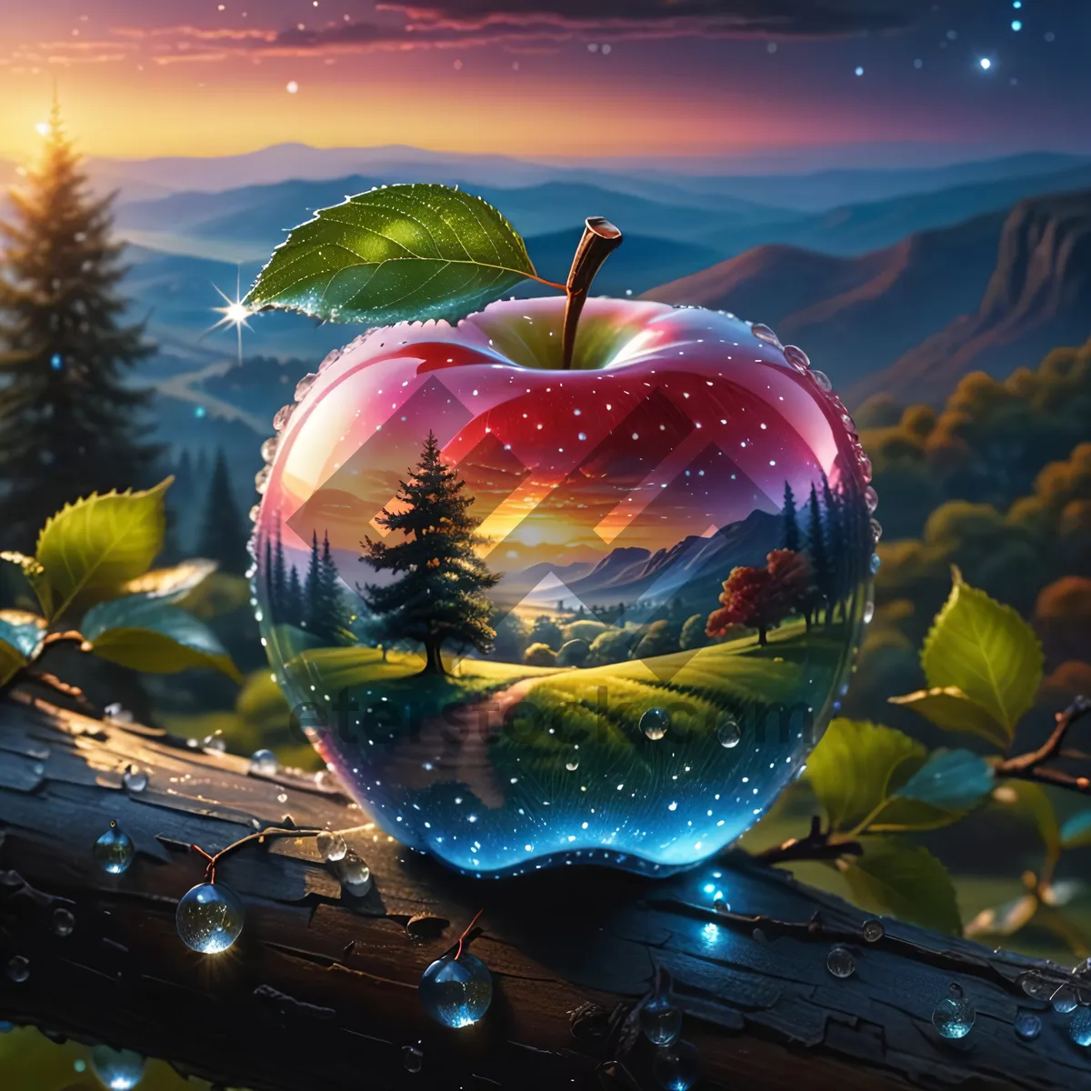 Picture of Red Delicious Apple Holiday Decoration Piggy Bank