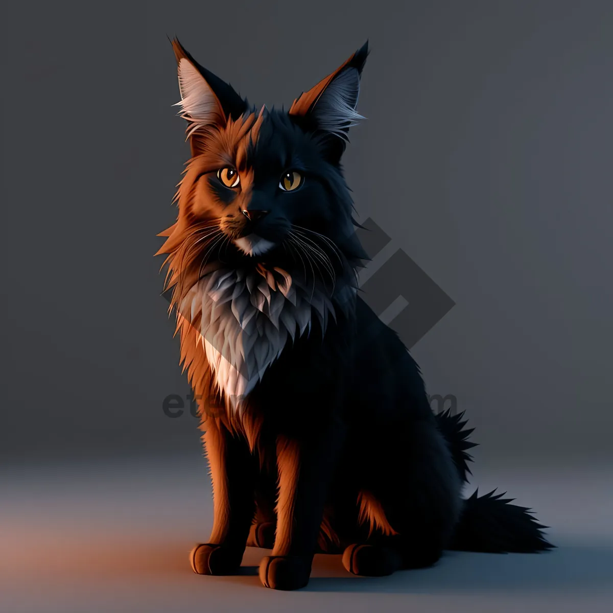 Picture of Fluffy Gray Kitty with Expressive Eyes