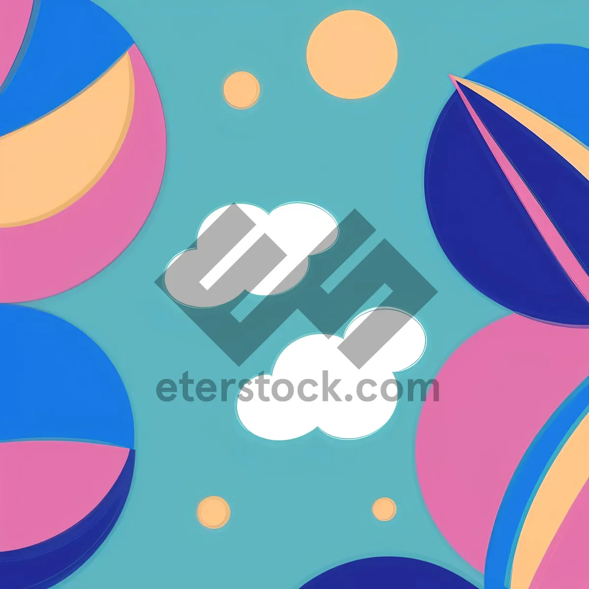 Picture of Colorful Polka Dot Seamless Pattern on Tile