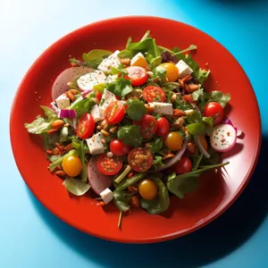 Fresh Salad with Cherry Tomatoes and Chickpeas