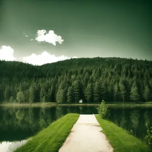 Serene Summer Lake Landscape with Reflecting Sky