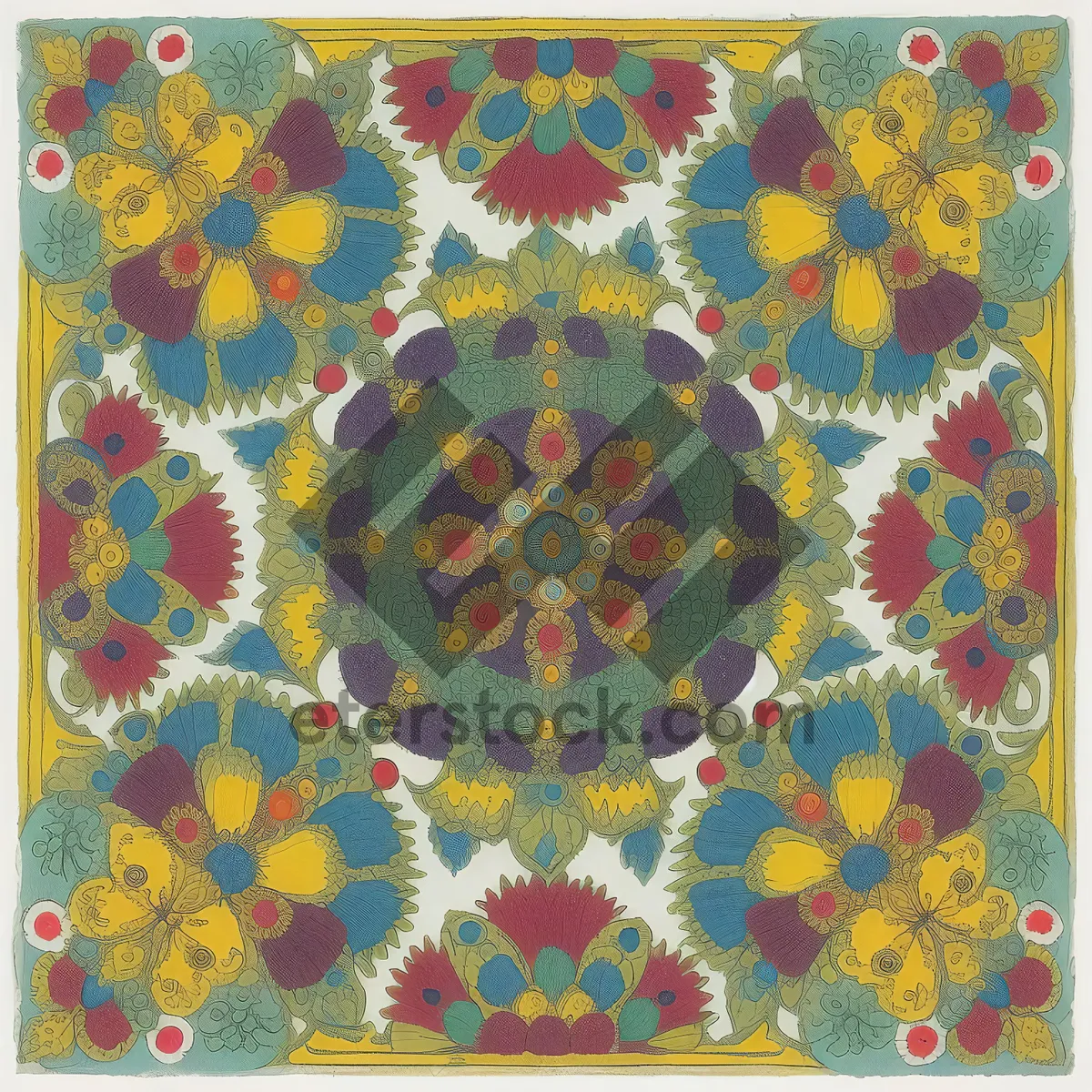 Picture of Floral Retro Pattern Design Pillow Texture.