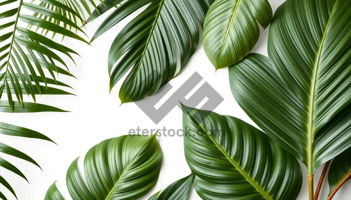 Picture of Abstract green leaf pattern design wallpaper