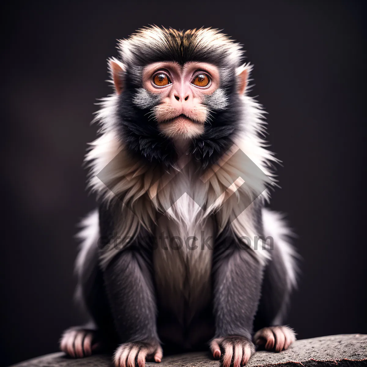 Picture of Mystic Macaque Portrait - Cute Primate in Wildlife
