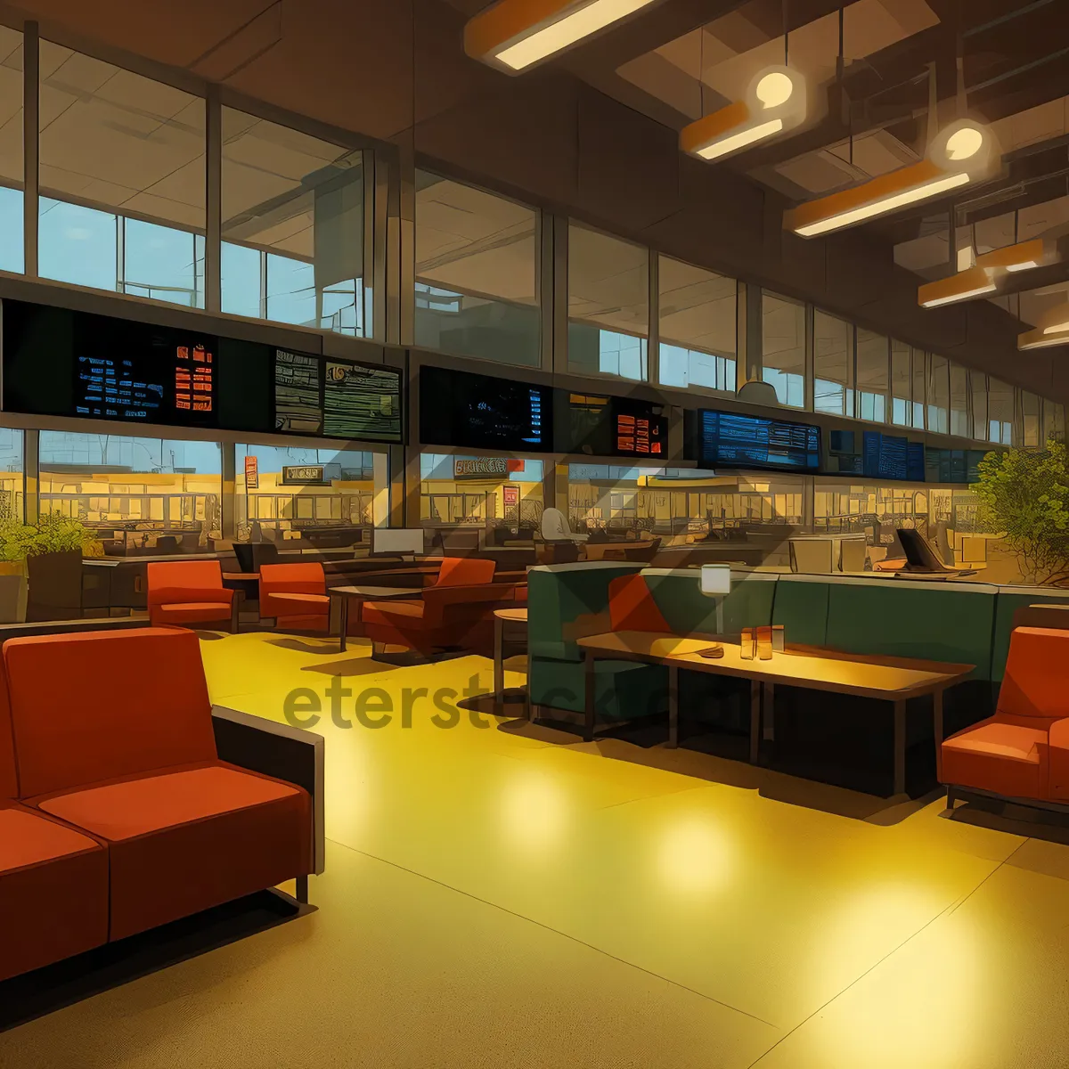 Picture of Modern Interior Library with Elegant Furniture