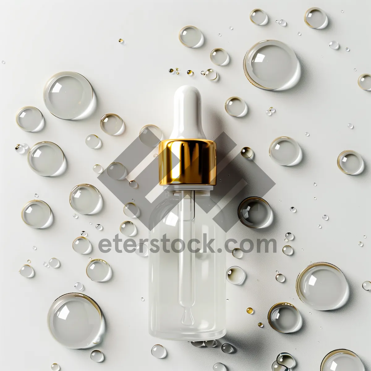 Picture of Shiny water droplets on clear surface texture.