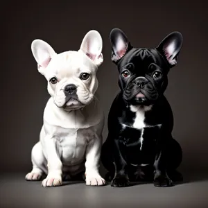 A studio setting showcasing the irresistible charm of a cute Bulldog puppy with adorable wrinkles