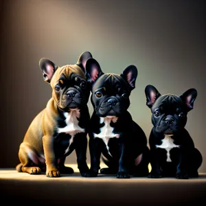 Adorable Bulldog Puppy with Wrinkles - Canine Cutie Studio Portrait