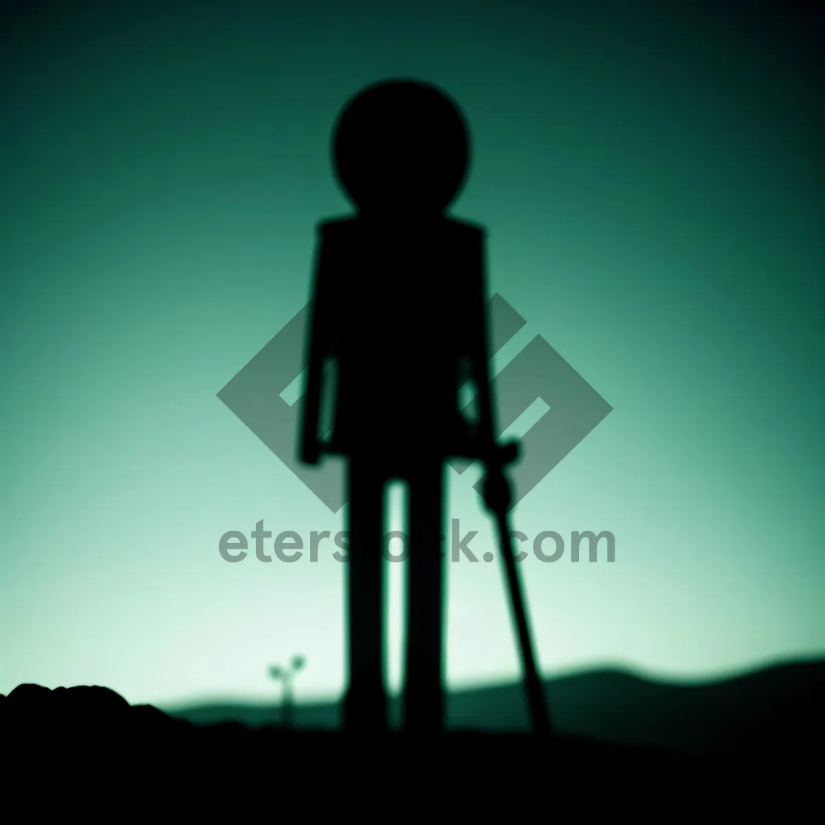 Picture of Silhouette Man with 3D Tripod Support Rack