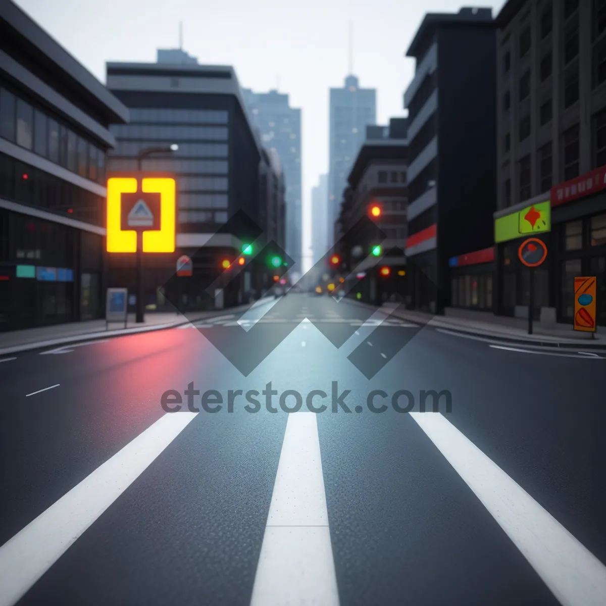 Picture of Urban Street Traffic at Dusk