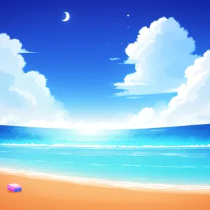 Summer Seascape: Sunny Sky and Clear Ocean