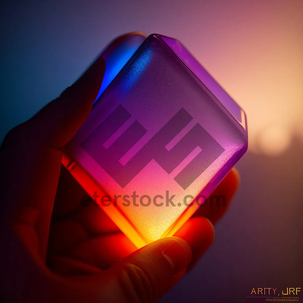 Picture of Shiny Glass Laser Icon - 3D Optical Device Symbol