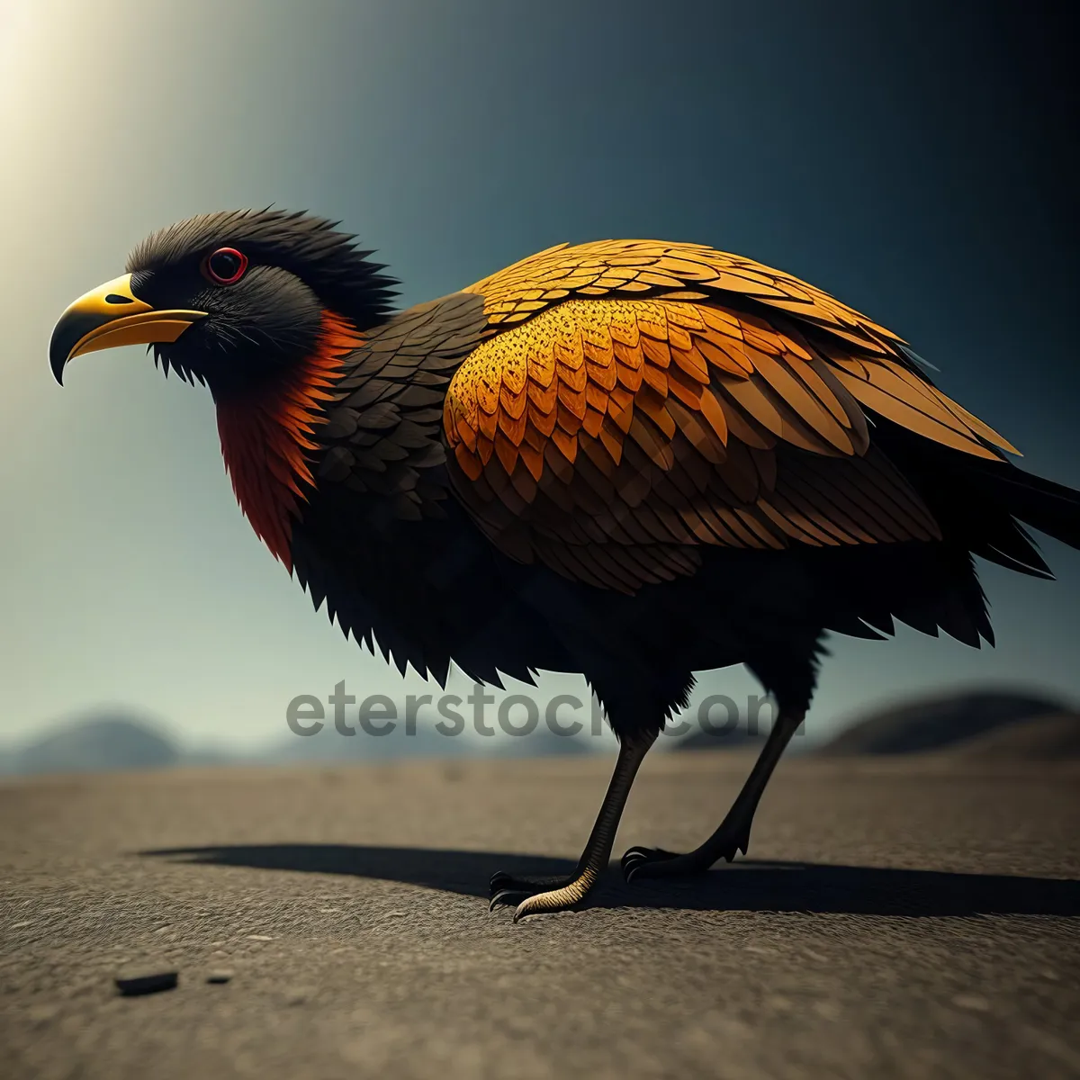 Picture of Wild Starling with Beautiful Feathered Wing