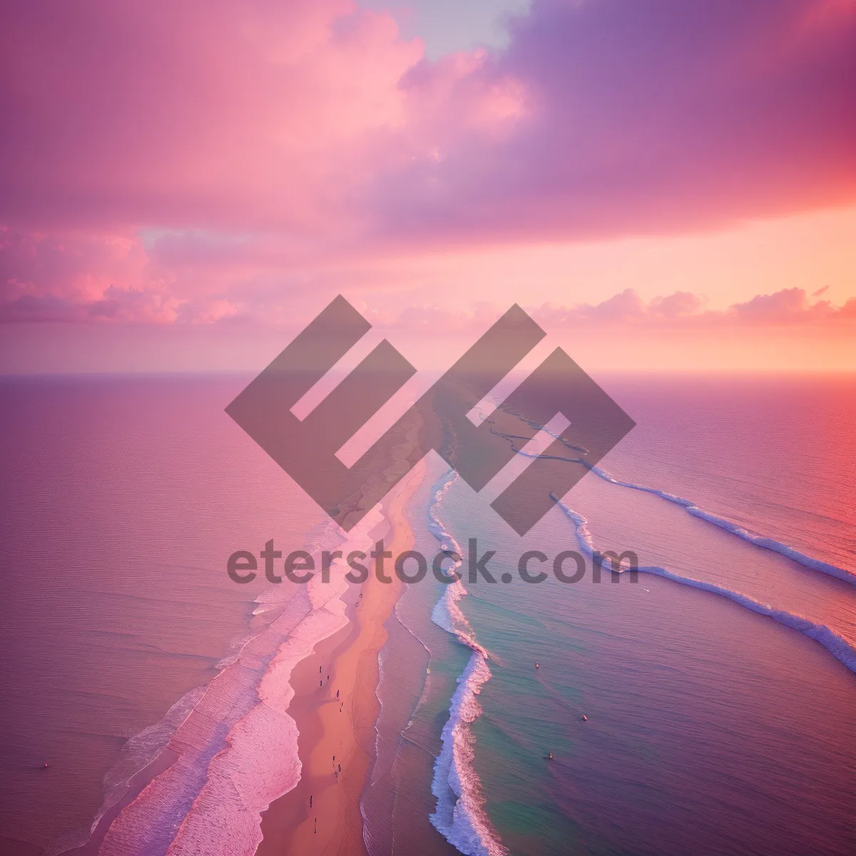 Picture of Golden Horizon: Tranquil Evening by the Beach