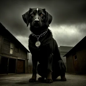 Loyal Retriever: Adorable Pet Dog Portrait