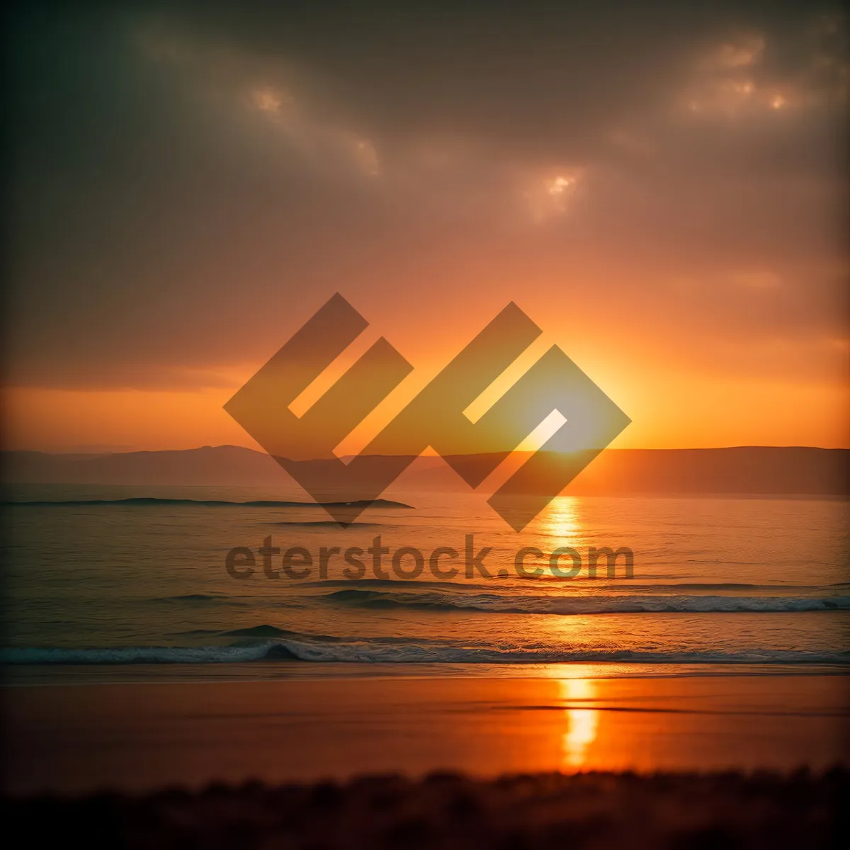 Picture of Golden Horizon over Tropical Beach