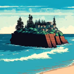 Turquoise Waterscape - Serene Beach Bay