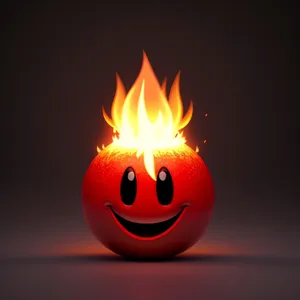 Flaming Pumpkin Icon: Vibrant Light and Heat