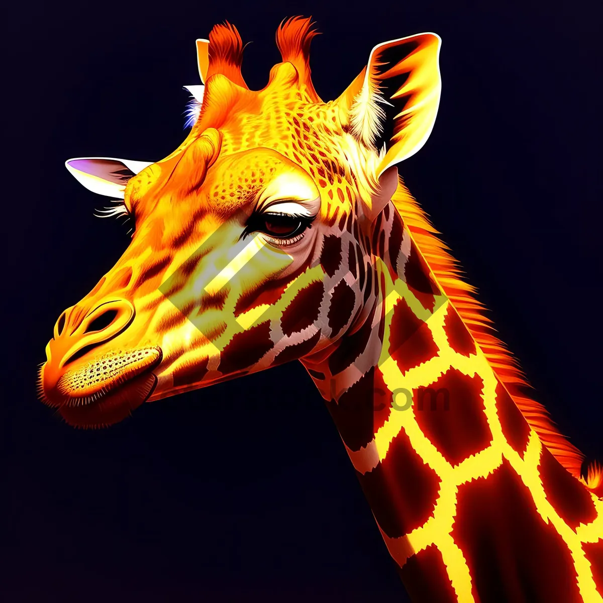 Picture of Blazing Giraffe in Fiery Heat