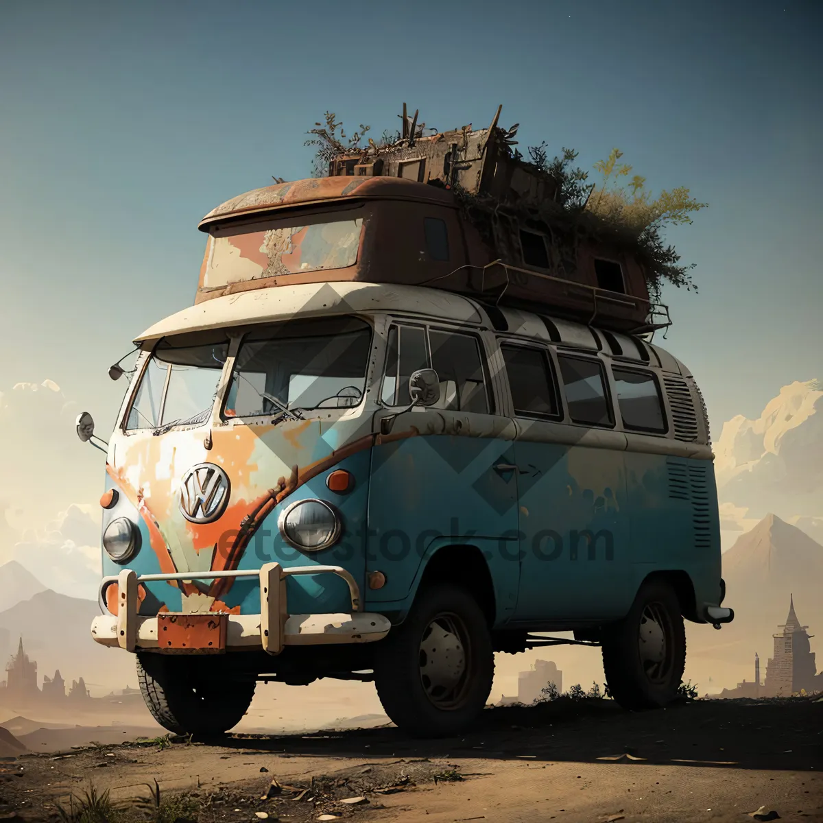 Picture of Travel on the open road in a camper van.