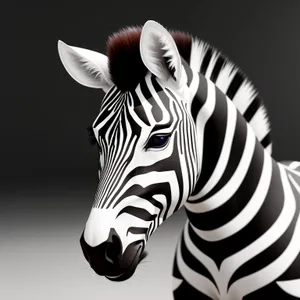 Striped Equine Grazing in the African Wilderness