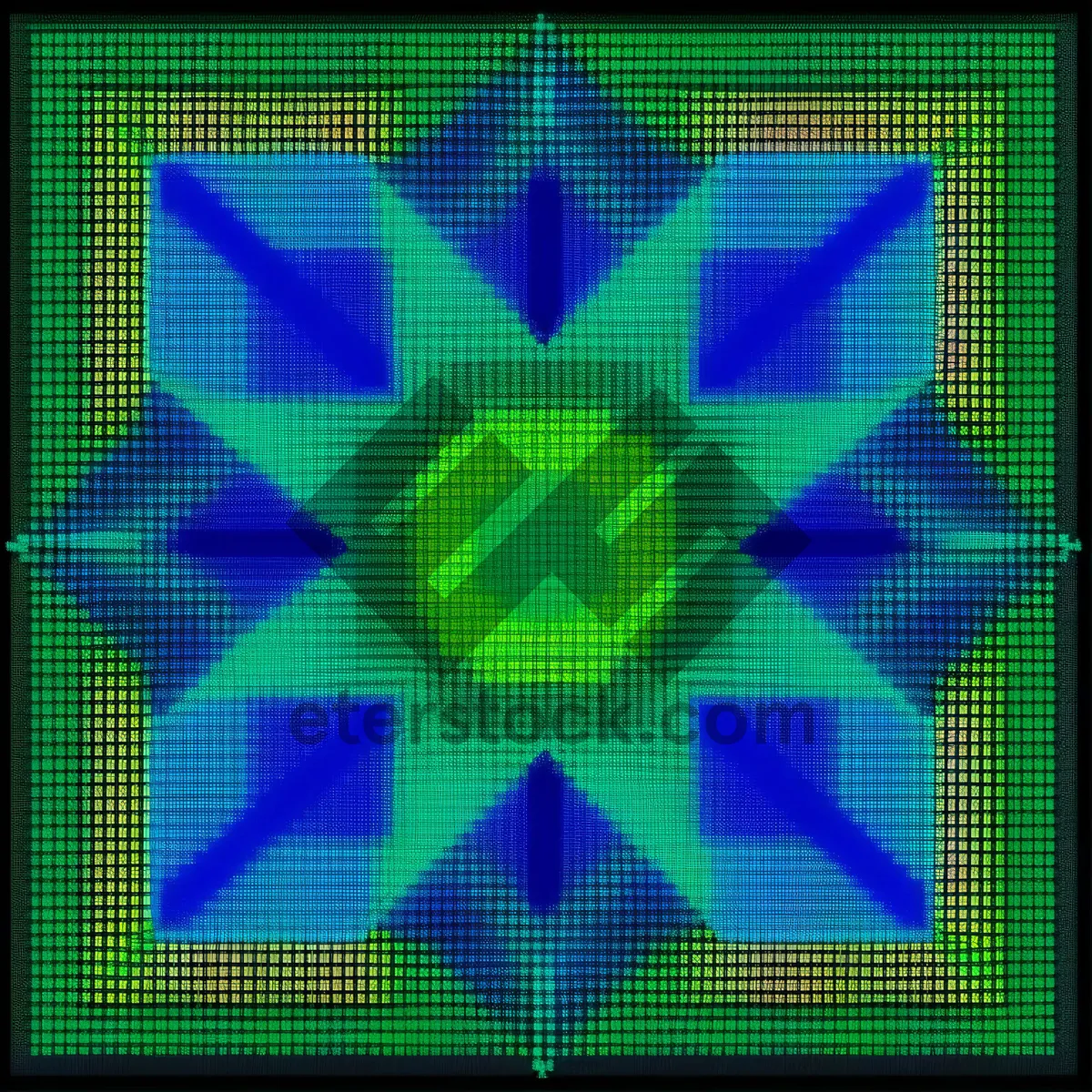 Picture of Digital Clock Mosaic Pattern: Modern Timepiece in Electronic Grid Design