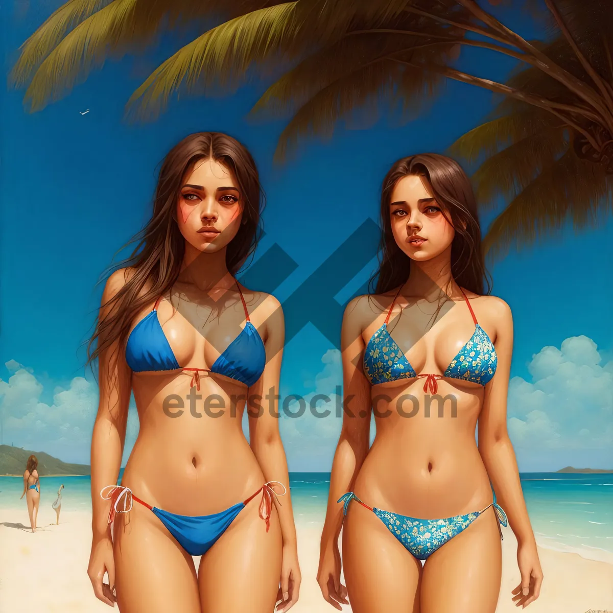 Picture of Seductive Summer Beach Babe in Attractive Bikini Pose