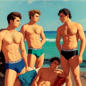 Tropical bikini beach fun in the sun.