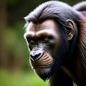 Wild Primate Faces: Chimpanzee, Orangutan, Gorilla, Monkey