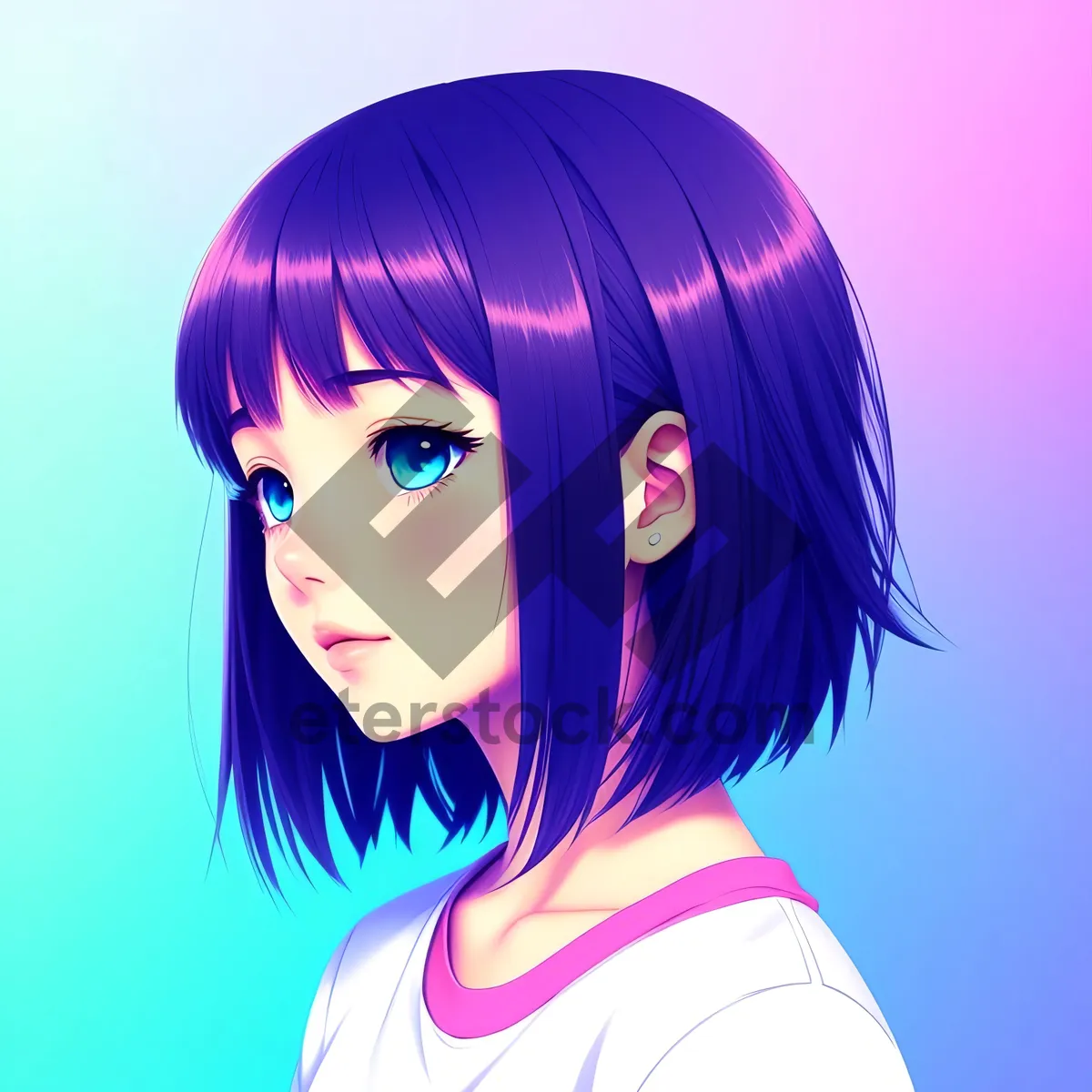 Picture of Stylish Cartoon Lady with Attractive Makeup