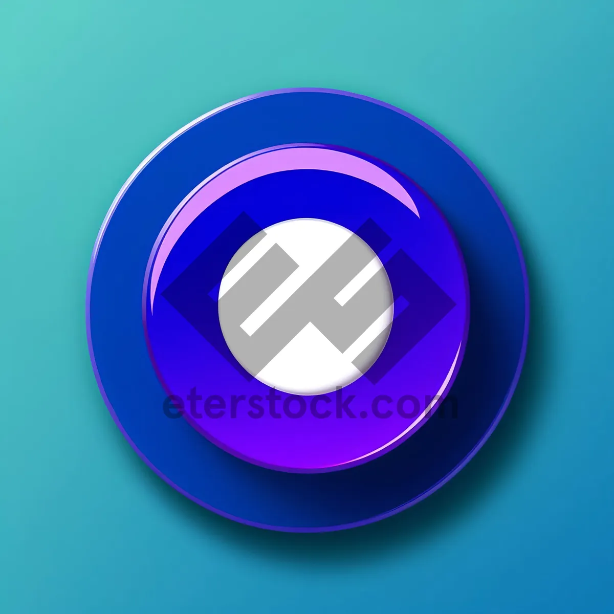 Picture of Shiny Glass Button Icon with Reflection