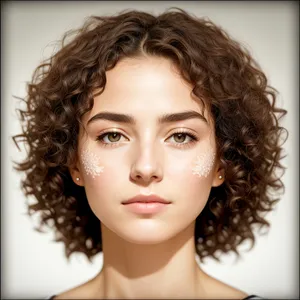 Locks of Elegance: Portrait of an Attractive Fashion Model with Stunning Curly Hair