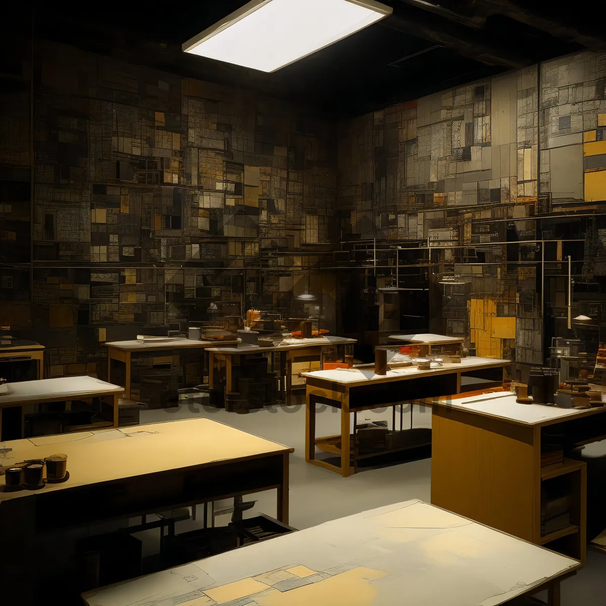 Picture of Modern restaurant interior design with luxury furniture and wood floor.