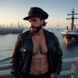 Summer Sail: Man Sailing on the Ocean