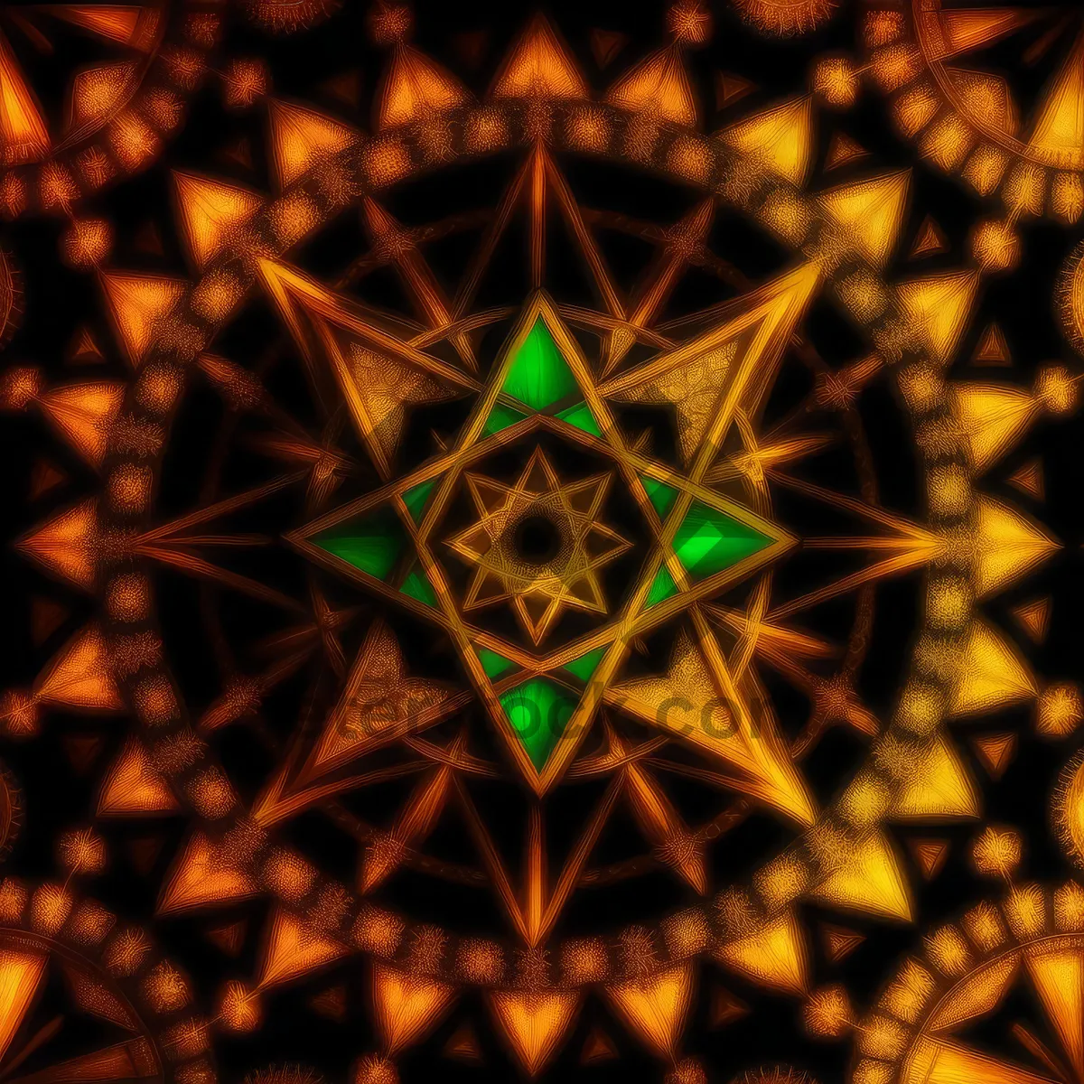 Picture of Colorful Kaleidoscope Fractal Design - Seamless Graphic Art
